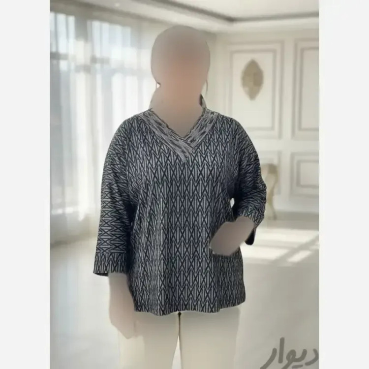 شومیز نگین دار کیمانو مدل یاس جنس ژاکارد ویسکوز فری سایز