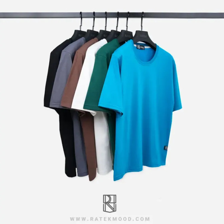 تیشرت باکسی ساده بیسیک پنبه سوپر درجه یک آستین کوتاه یقه گرد سایز بزرگ و معمولی