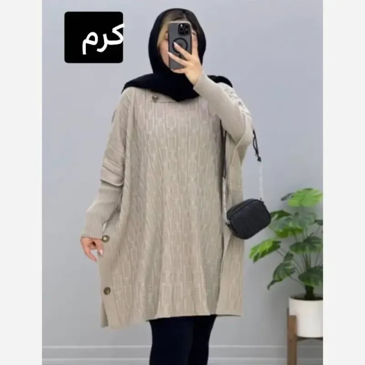 مانتو پانچ بافت تراکم بالا فری سایز مناسب سایز 40 تا 54